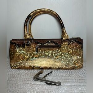 Primeware Gold Iridescent Snakeskin Women's Wine Bag with Opener